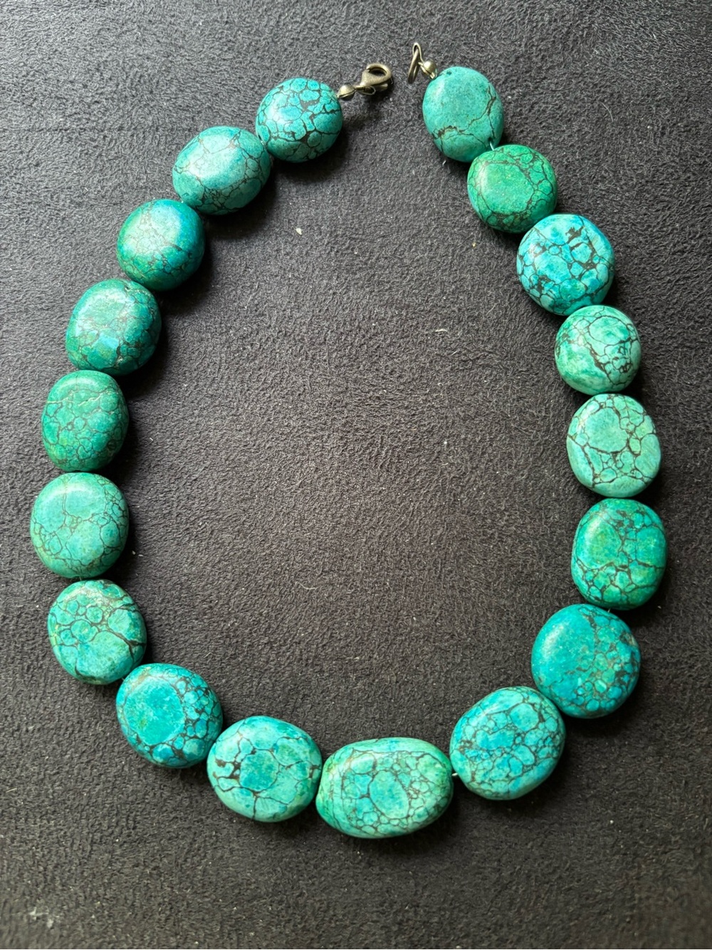 Turquoise stone chunky Necklace - Green-Blue Gemstone